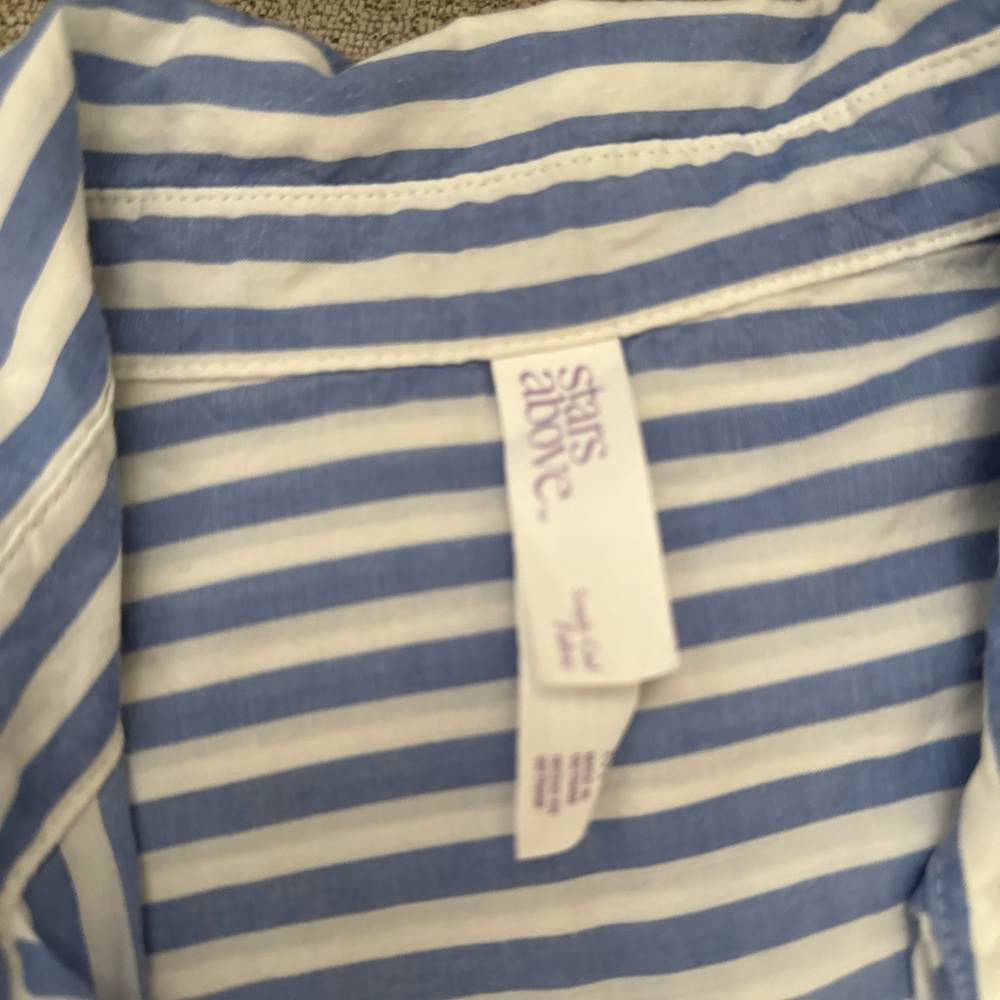 Stars Above Blue and White Striped Pajama Set - Picture 4 of 7